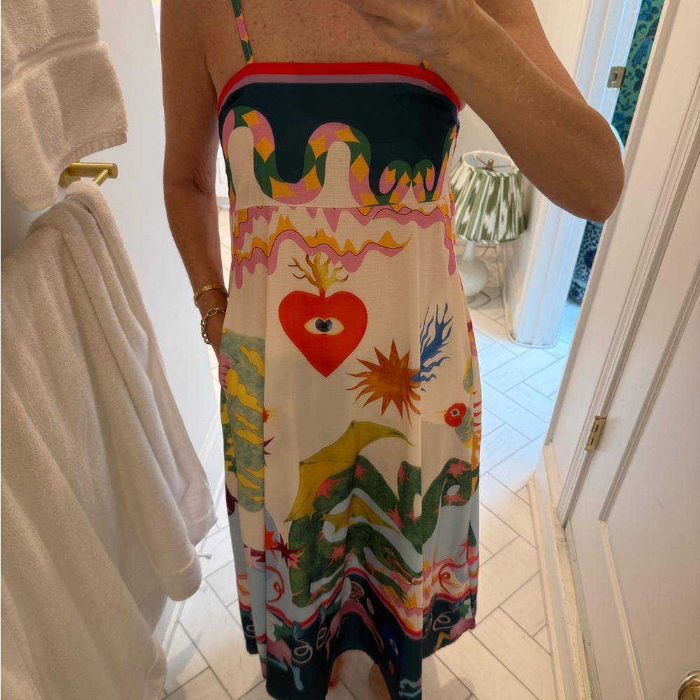 Printed  Midi Dress in Multi-Color